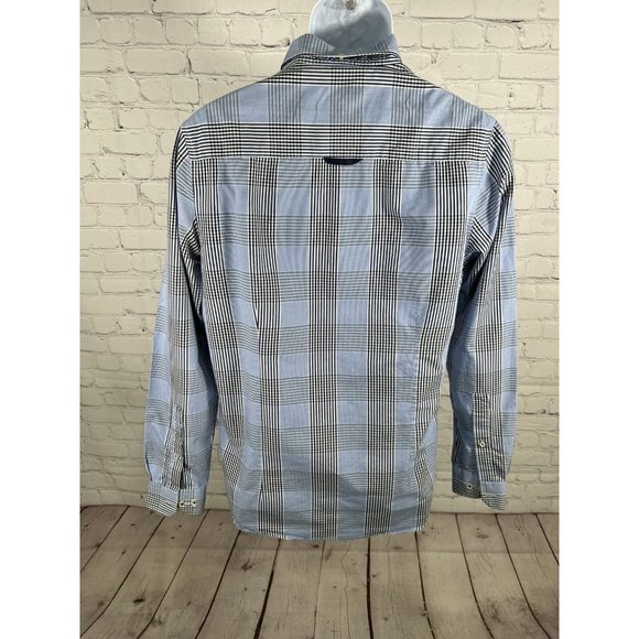 Tailored Originals Blue Plaid Long Sleeve Button Up Men’s Dress Shirt Size S - Picture 4 of 11